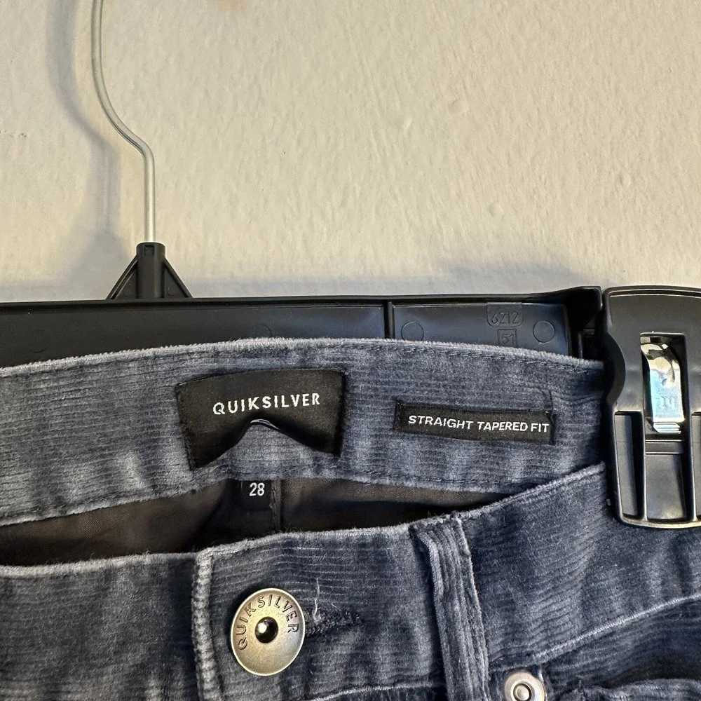 Quicksilver Pants Men's Kracker Corduroy Jeans Straight Tapered Blue Gray‎ 29x31